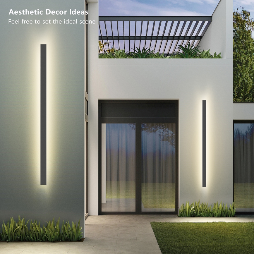 Brilagi - LED Външно стенно осветително тяло LINEAR LED/32W/230V 3000K IP65 140 cm антрацит