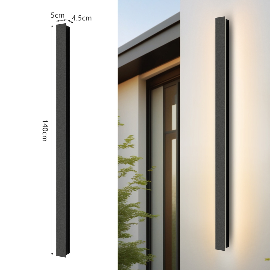 Brilagi - LED външно стенно осветително тяло LINEAR LED/32W/230V 3000K IP65 140 cm черно