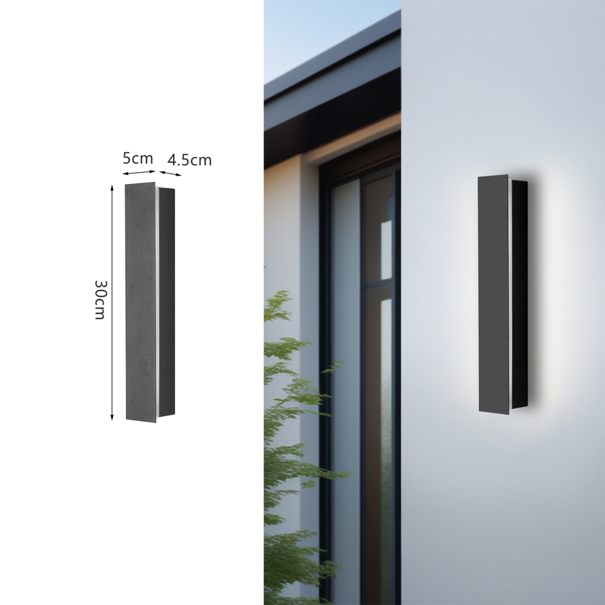 Brilagi - LED външно стенно осветително тяло LINEAR LED/8W/230V 3000K IP65 30 cm антрацит