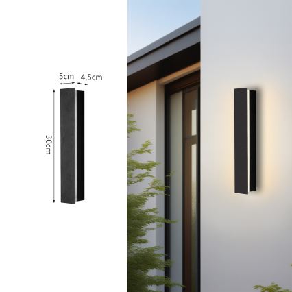 Brilagi - LED външно стенно осветително тяло LINEAR LED/8W/230V 4000K IP65 30 cm черно