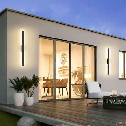 Brilagi - LED външно стенно осветително тяло LUNA LED/24W/230V 3000K IP65 100 cm черно