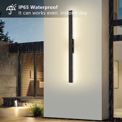 Brilagi - LED външно стенно осветително тяло LUNA LED/24W/230V 3000K IP65 100 cm черно
