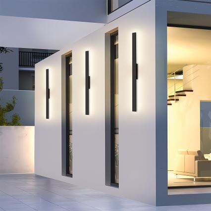 Brilagi - LED външна стенна лампа LUNA LED/24W/230V 3000K IP65 100 cm черна CRI 90