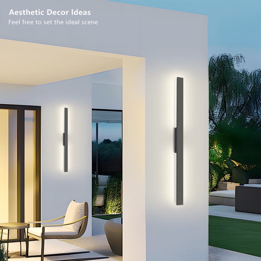 Brilagi - LED външно стенно осветително тяло LUNA LED/24W/230V 4000K IP65 100 cm антрацит