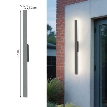 Brilagi - LED външно стенно осветително тяло LUNA LED/24W/230V 4000K IP65 100 cm антрацит