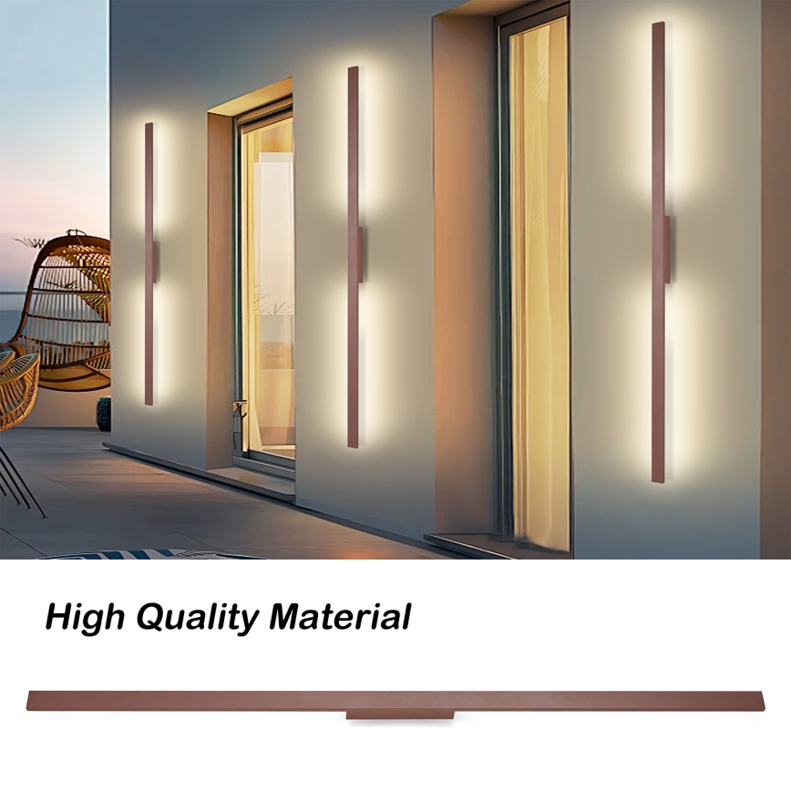 Brilagi - LED външно стенно осветително тяло LUNA LED/30W/230V 3000K IP65 150 cm кафяво CRI 90