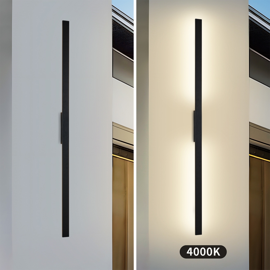Brilagi - LED външно стенно осветително тяло LUNA LED/30W/230V 4000K IP65 150 см черно CRI 90
