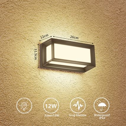 Brilagi - LED външно стенно осветително тяло PARKER LED/12W/230V 3000/4500/6000K антрацит IP44