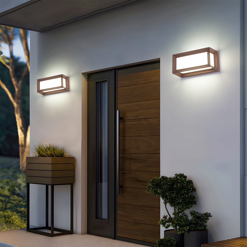 Brilagi - LED външно стенно осветително тяло PARKER LED/12W/230V 3000/4500/6000K кафяво IP44