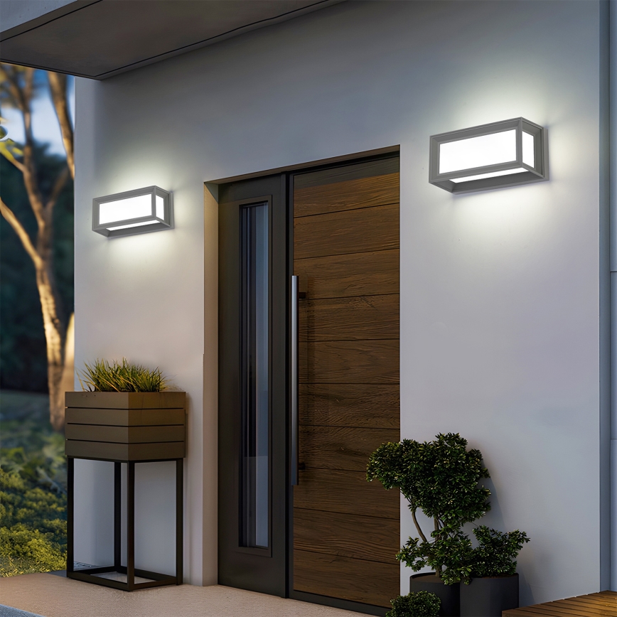 Brilagi - LED външно стенно осветително тяло PARKER LED/12W/230V сиво IP44