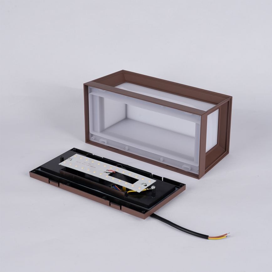 Brilagi - LED външно стенно осветително тяло PARKER LED/12W/230V кафяво IP44