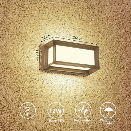 Brilagi - LED външно стенно осветително тяло PARKER LED/12W/230V кафяво IP44