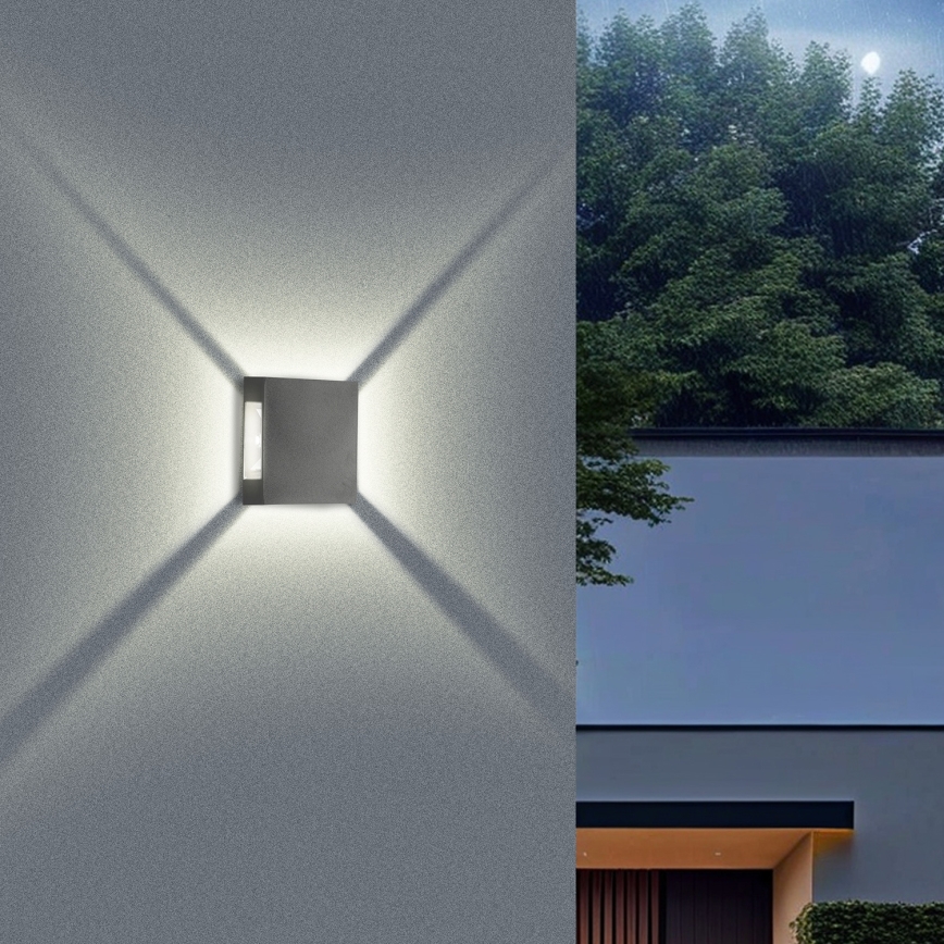 Brilagi - LED външно стенно осветително тяло QUADRAY LED/4W/230V антрацит IP65