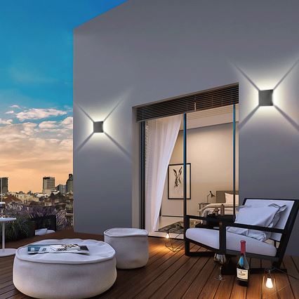 Brilagi - LED външно стенно осветително тяло QUADRAY LED/4W/230V антрацит IP65
