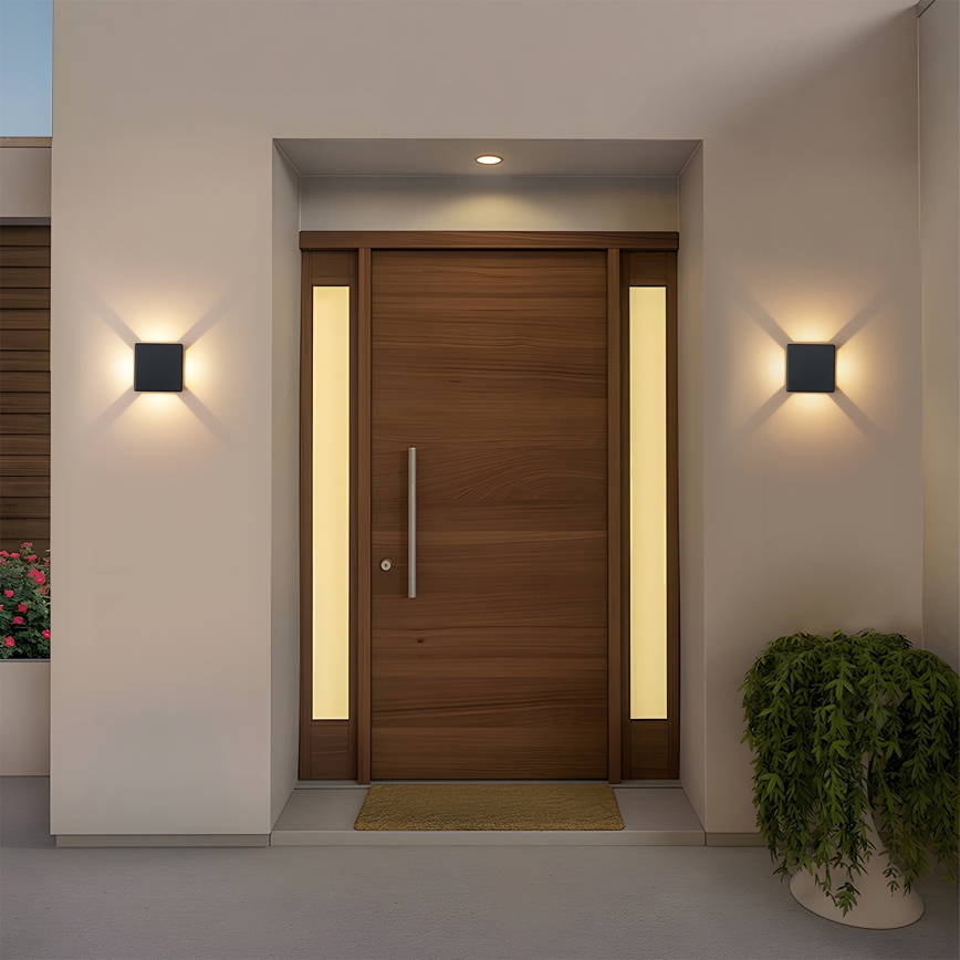 Brilagi - LED външно стенно осветително тяло QUADRAY LED/6W/230V черно IP54