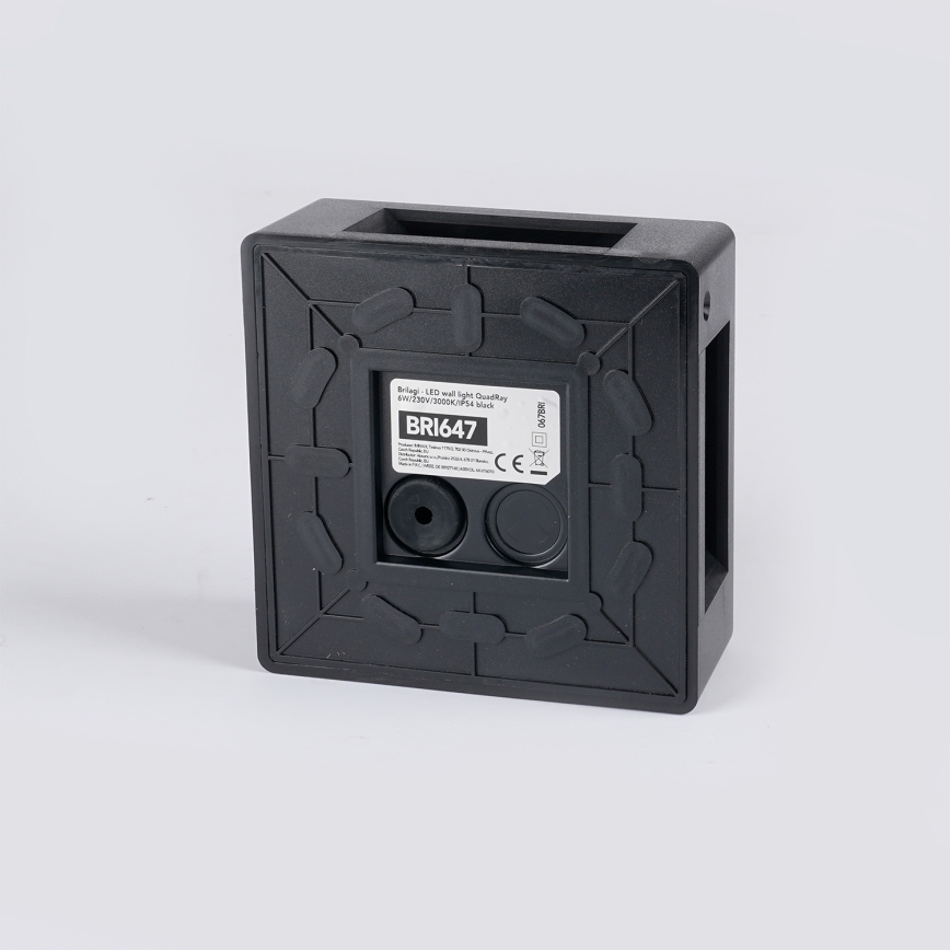 Brilagi - LED външно стенно осветително тяло QUADRAY LED/6W/230V черно IP54