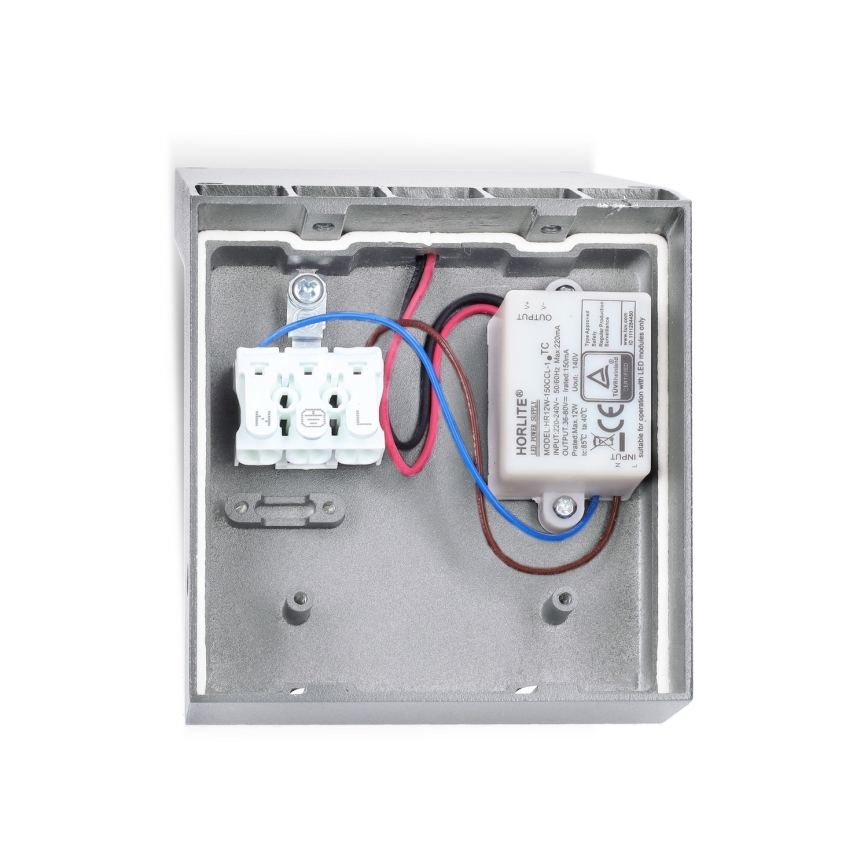Brilagi - LED външно стенно осветително тяло RIANO LED/8W/230V, сребристо, IP65
