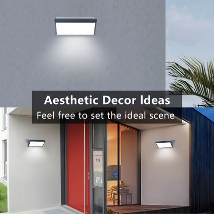 Brilagi - LED външно стеннo осветително тяло със сензор TRIANGLE LED/20W/230V антрацит IP65