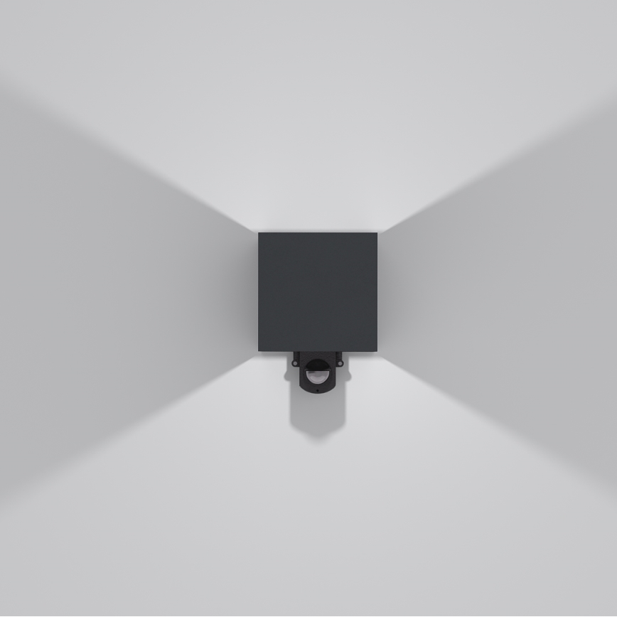 Brilagi - LED външно стенно осветително тяло със сензор CUBE LED/6W/230V антрацит IP65