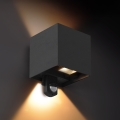 Brilagi - LED външно стенно осветително тяло с сензор CUBE LED/6W/230V черно IP65