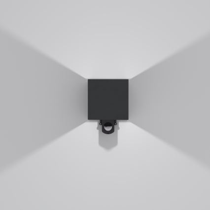 Brilagi - LED външно стенно осветително тяло с сензор CUBE LED/6W/230V черно IP65