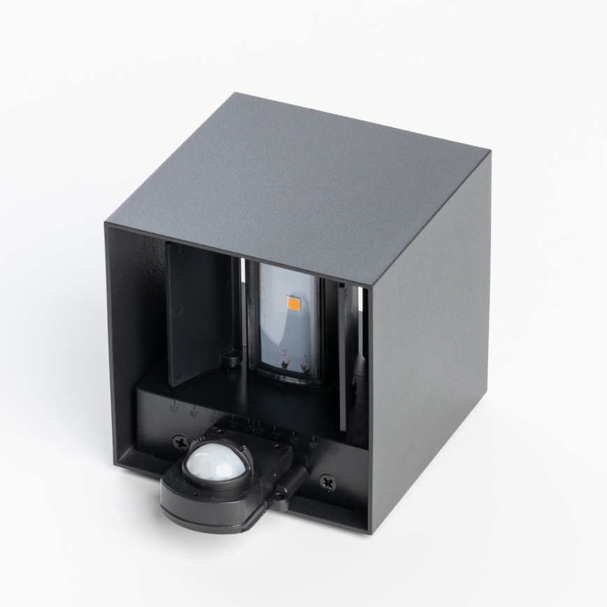 BRILAGI - LED външно стенно осветително тяло с сензор CUBE LED/6W/230V черно IP65