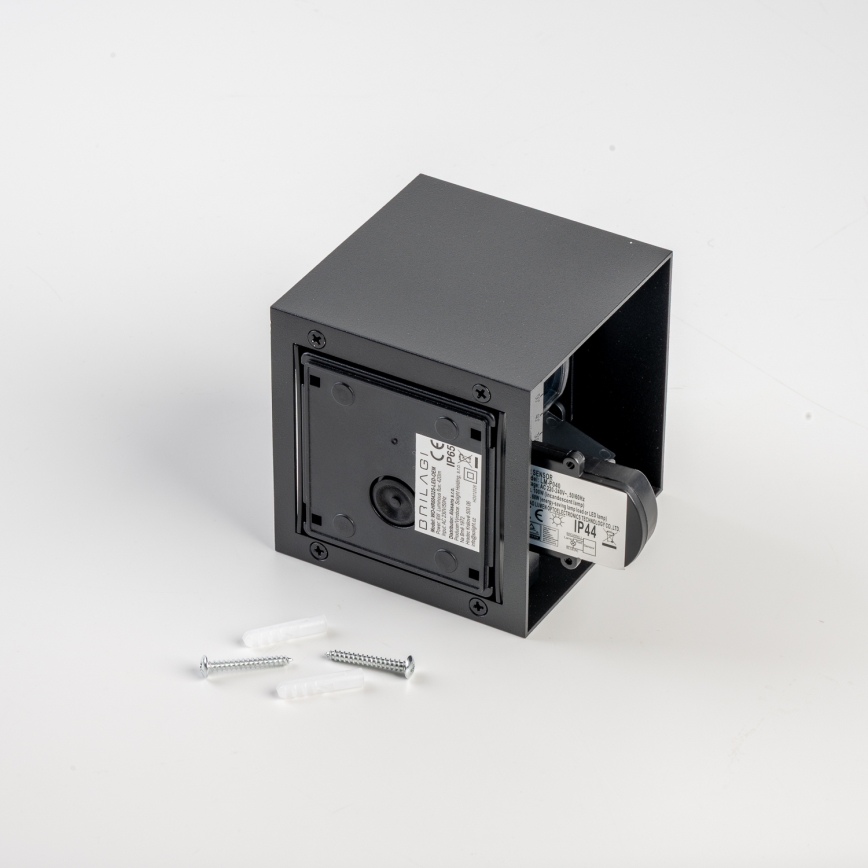 BRILAGI - LED външно стенно осветително тяло с сензор CUBE LED/6W/230V черно IP65