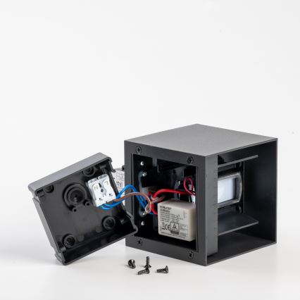 BRILAGI - LED външно стенно осветително тяло с сензор CUBE LED/6W/230V черно IP65
