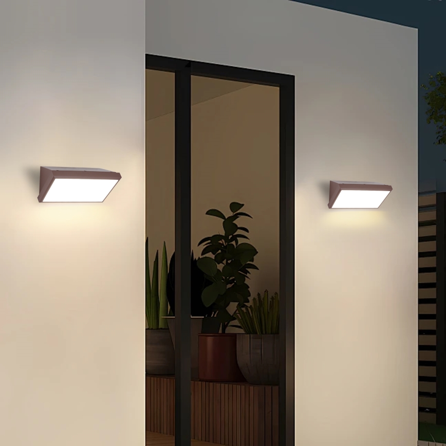 Brilagi - LED външно стенно осветително тяло с вграден сензор TRIANGLE LED/20W/230V кафяво IP65