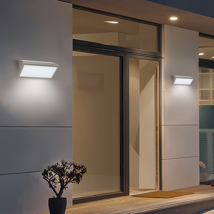 Brilagi - LED външен стенен осветител със сензор TRIANGLE LED/20W/230V сив IP65