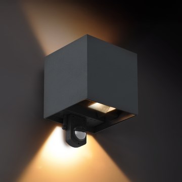 Brilagi - LED външно стенно осветително тяло със сензор CUBE LED/6W/230V антрацит IP65