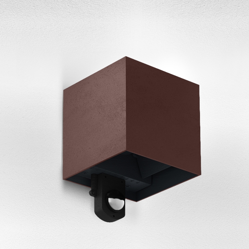 Brilagi - LED външно стенно осветително тяло със сензор CUBE LED/6W/230V, кафяво, IP65