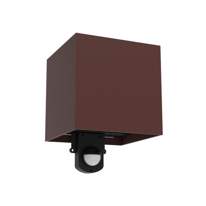 Brilagi - LED външно стенно осветително тяло със сензор CUBE LED/6W/230V, кафяво, IP65
