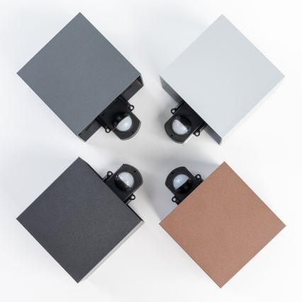 BRILAGI - LED външно стенно осветително тяло със сензор CUBE LED/6W/230V, кафяво, IP65