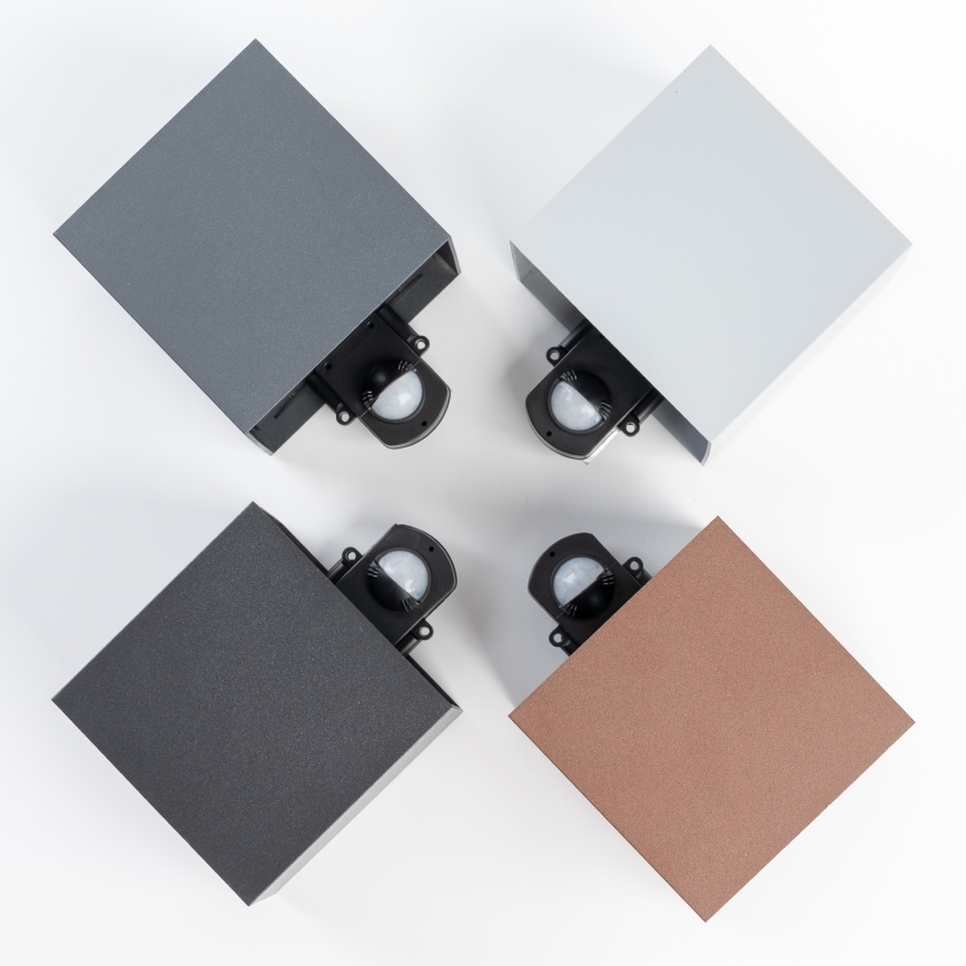 BRILAGI - LED външно стенно осветително тяло със сензор CUBE LED/6W/230V, кафяво, IP65