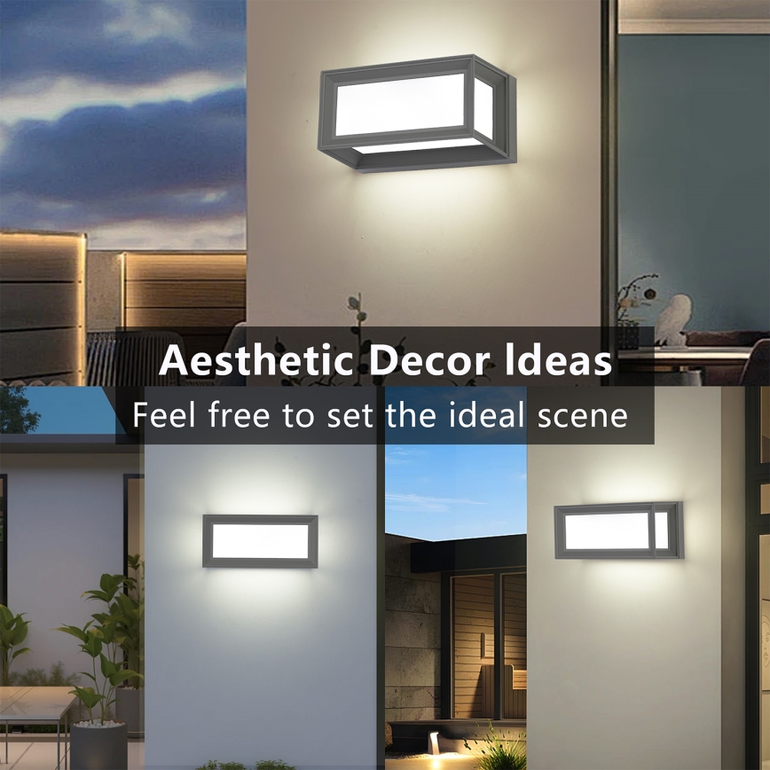 Brilagi - LED външно стеннo осветително тяло със сензор PARKER LED/12W/230V сиво IP44