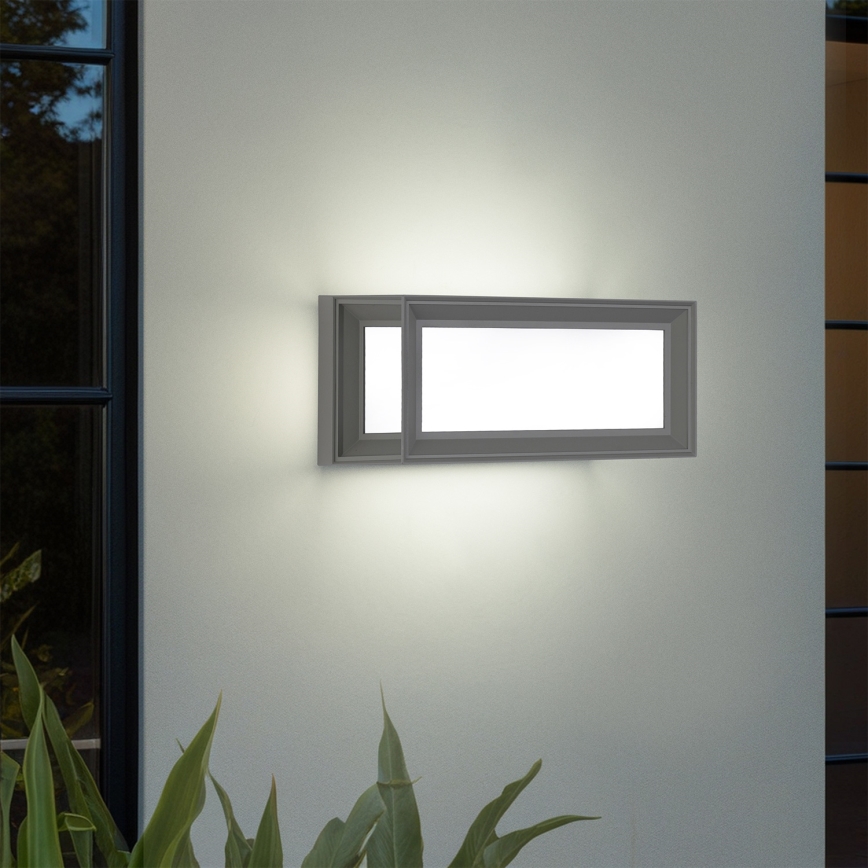 Brilagi - LED външно стеннo осветително тяло със сензор PARKER LED/12W/230V сиво IP44