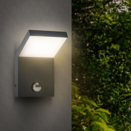 Brilagi - LED външен стенен осветител със сензор RIANO LED/8W/230V антрацит IP65