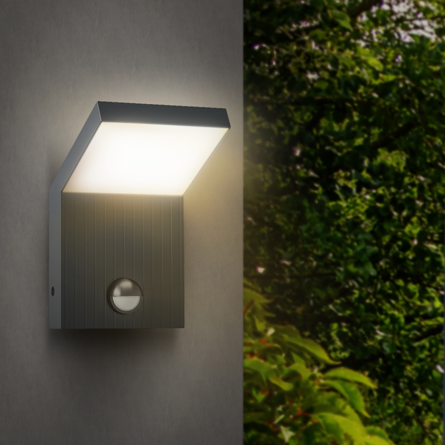 Brilagi - LED външен стенен осветител със сензор RIANO LED/8W/230V антрацит IP65