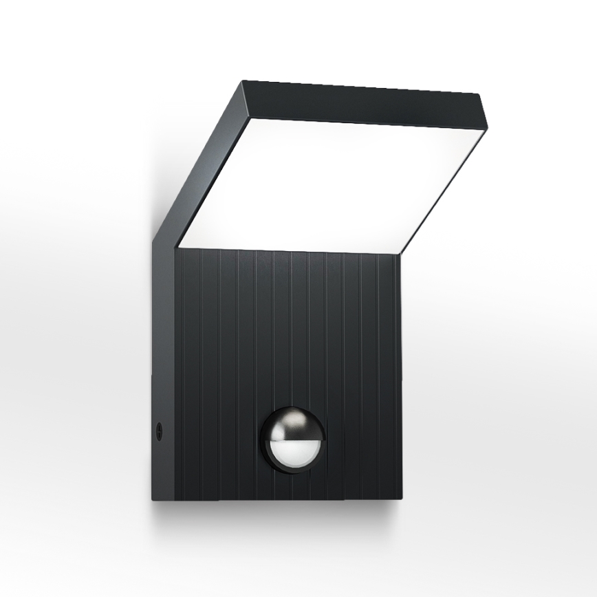 Brilagi - LED външен стенен осветител със сензор RIANO LED/8W/230V антрацит IP65