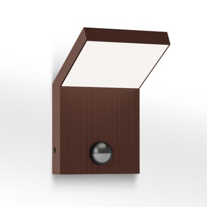 Brilagi - LED външно стенно осветително тяло със сензор RIANO LED/8W/230V кафяво IP65