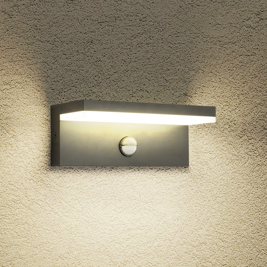 Brilagi - LED външно стенно осветително тяло със сензор TESSI LED/10W/230V антрацит IP54