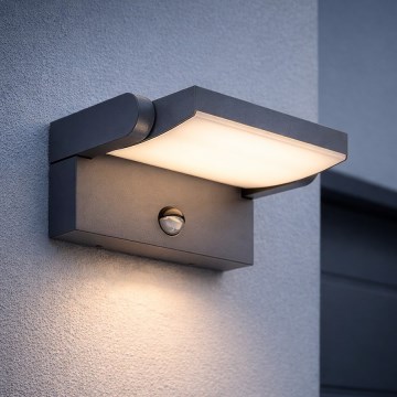 BRILAGI - LED външно стенно осветително тяло със сензор за движение и сумрак ANKLE LED/12W/230V IP65 черно