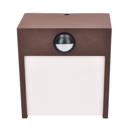 Brilagi - LED външна стенна лампа с сензор TERNI LED/12W/230V, кафява, IP44