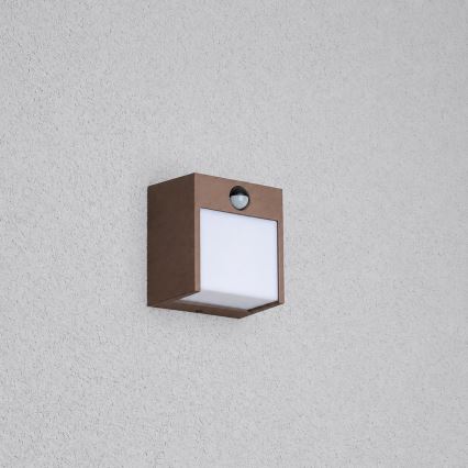 BRILAGI - LED външна стенна лампа с сензор TERNI LED/12W/230V, кафява, IP44