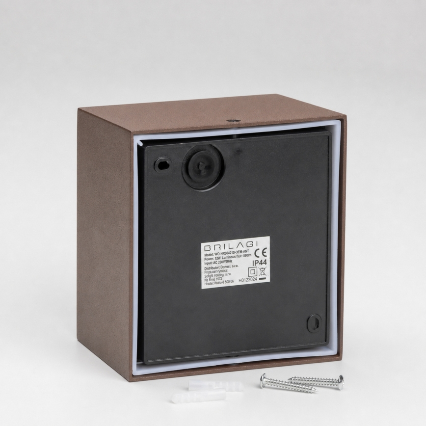 BRILAGI - LED външна стенна лампа с сензор TERNI LED/12W/230V, кафява, IP44