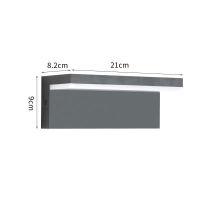 Brilagi - LED външно стенно осветително тяло TESSI LED/10W/230V антрацит IP54