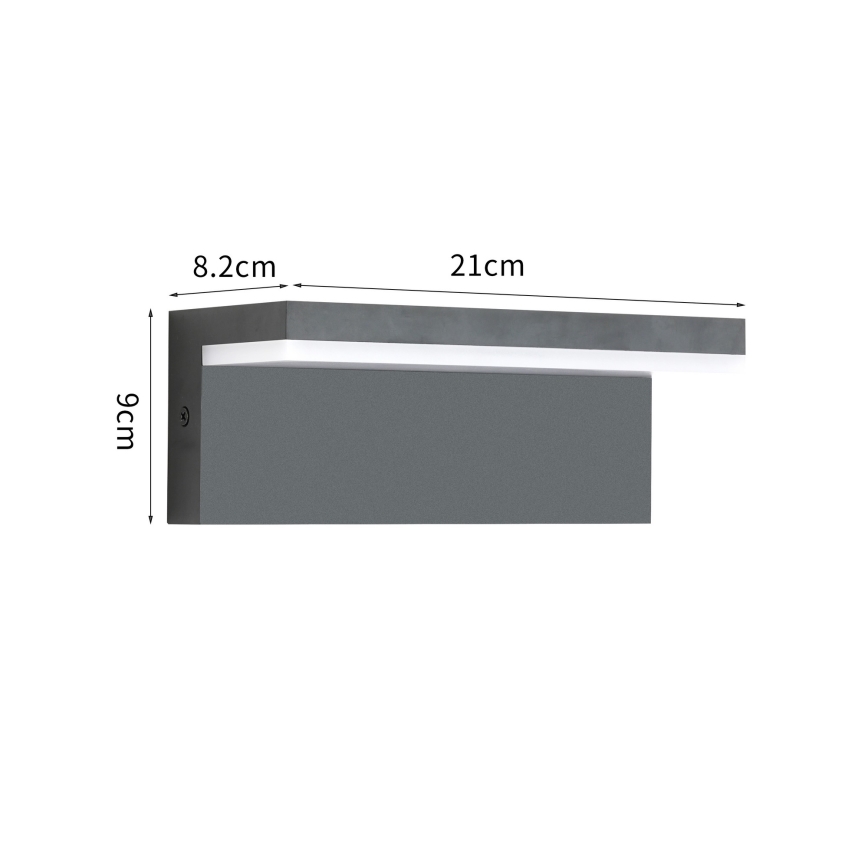 Brilagi - LED външно стенно осветително тяло TESSI LED/10W/230V антрацит IP54