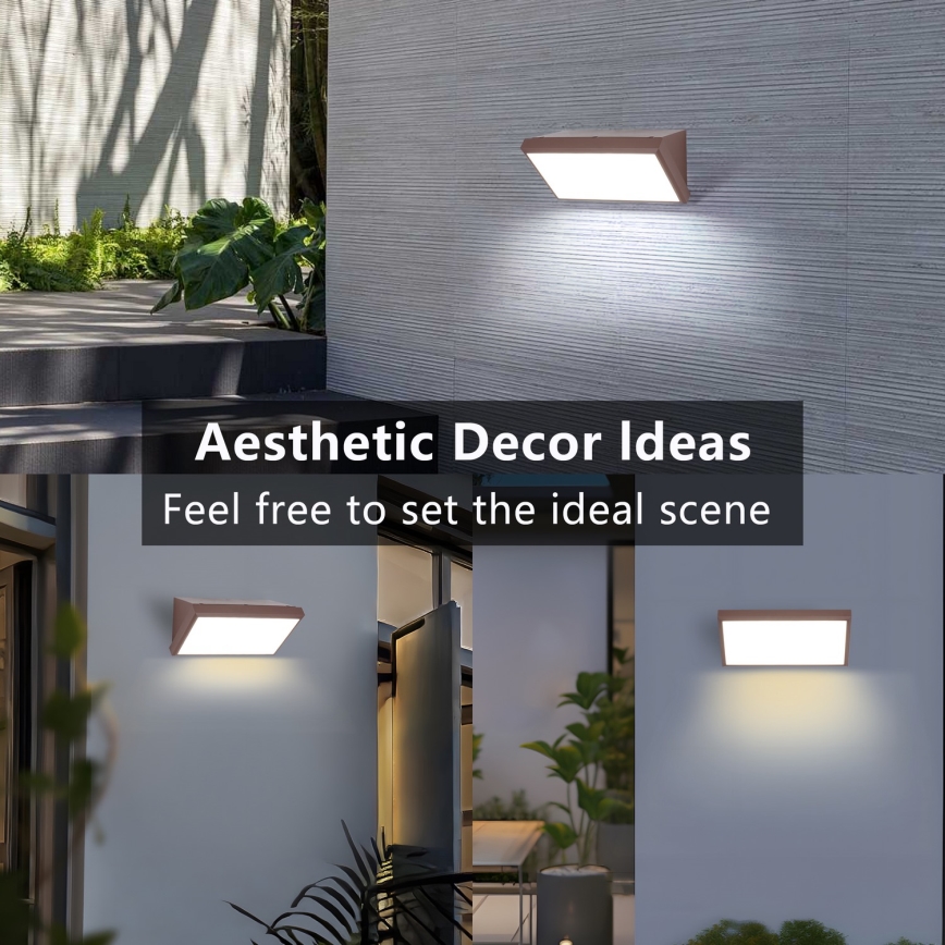 Brilagi - LED външно стенно осветително тяло TRIANGLE LED/20W/230V 3000/4000/6500K кафяво IP65