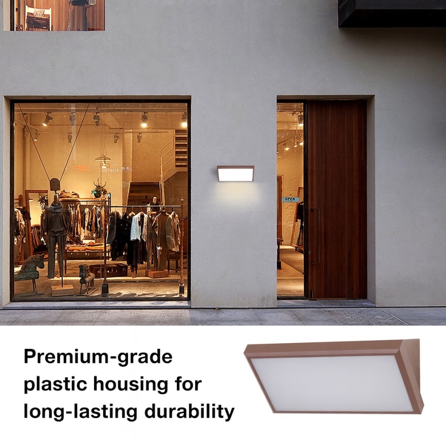 Brilagi - LED външно стенно осветително тяло TRIANGLE LED/20W/230V кафяво IP65